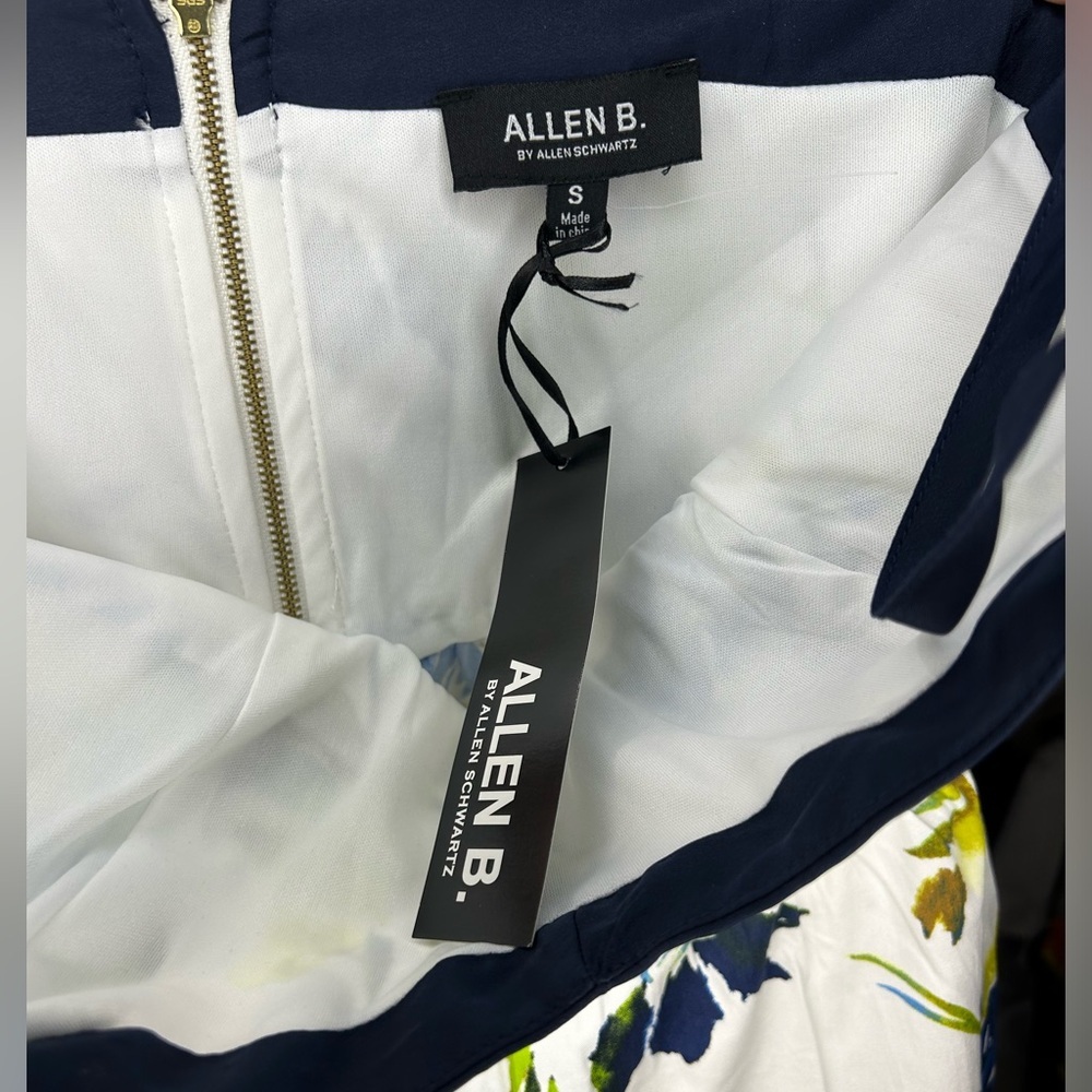 Women’s NWT Allen Schwartz White Multicolor Floral Strap MIDI Dress Size Small - Picture 3 of 8